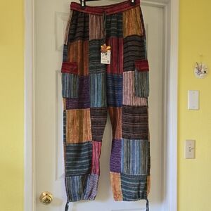 Rising International Red and Orange Cargo Pants